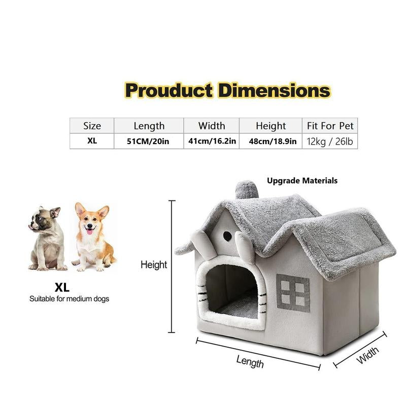 Luxury Double Roof Indoor Dog House Cat Nest, House Shaped Pet Bed, Double-Top Removable and Washable Dog House, Winter Warm Pet Tent, Cat Products, Pet Products,Cat Patio,Valentine'S Day Gift