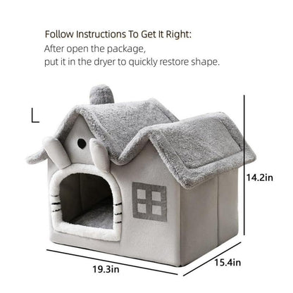 Luxury Double Roof Indoor Dog House Cat Nest, House Shaped Pet Bed, Double-Top Removable and Washable Dog House, Winter Warm Pet Tent, Cat Products, Pet Products,Cat Patio,Valentine'S Day Gift